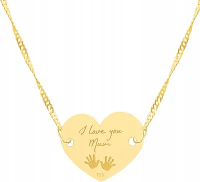 Productafbeelding van Gouden ketting met een kindervingerprint. Zilver 925