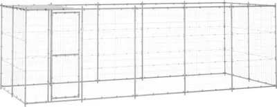 Produktbild von Outdoor-Hundezwinger mit Überdachung Verzinkter Stahl 12,1 m²