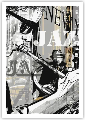 Produktbild von Poster - Poster ohne Rahmen - Jazz Musik Musiker - 70x100 cm - Wand Bild - Wanddeko - Wandbilder - Kunstposter - Wandposter - Bilder - Kunstdruck - Wanddekoration - Wandbild - P2XPA70x100-3792