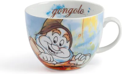 Immagine prodotto di Gilde Disney, Cappuccinotasse, "Happy", Porzellan, mehrfarbig, VE 3, H. 9 cm, D. 11.5 cm 81277 8032578997521