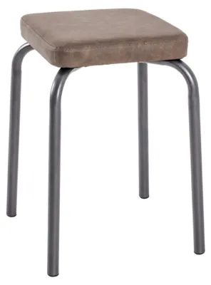 Produktbild von Haku Stapelhocker aus Stahlrohr in gunmetal lackiert, Sitzfläche