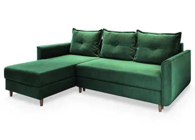 Produktbild von Masseno Ecksofa PISAN L-S mit Schlaffunktion L-Form, Sofa mit Bettkasten, Wohnzimmersofa, Couch, Soffa, Bettsofa, Couchgarnitur- Grün, KRONOS 19