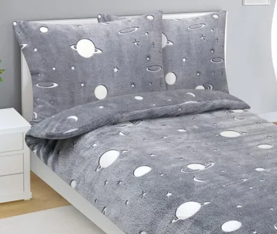 Obrázek produktu pro Povlečení mikroflanelové - Šedá,bílá - 140x200, 70x90