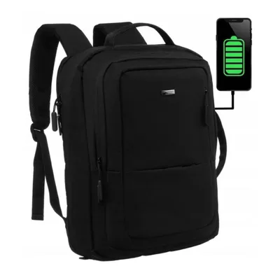 Obrázek produktu pro Peterson cestovní batoh na laptop s USB portem černý 40x30x11 cm