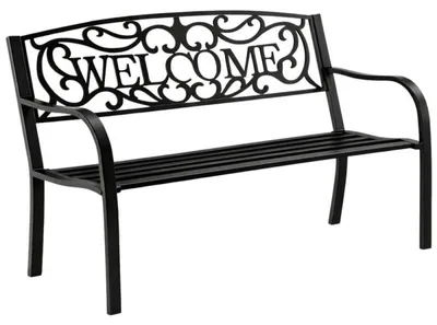 Obrázek produktu pro LEAN 29322 Kovová zahradní lavice 127 × 61 × 87 cm, černá
