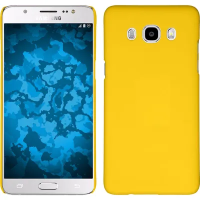 Produktbild von PhoneNatic Case kompatibel mit Samsung Galaxy J5 (2016) J510 - Hülle gelb gummiert Hard-case + 2 Schutzfolien
