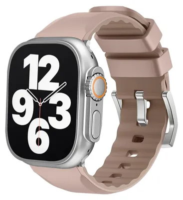 Obrázek produktu pro Pro Apple Watch SE 2023 44mm Dvoubarevný silikonový sportovní náramek Náhradní pásek na ruku růžový