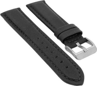 Produktbild von EULIT | Montreal Uhrenarmband | Rindleder, matt | schwarz 35082, Stegbreite:20mm, Schließe:Silbern