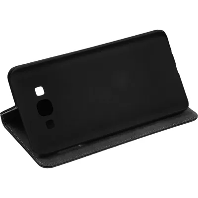 Produktbild von PhoneNatic Kunst-Lederhülle kompatibel mit Samsung Galaxy A8 (2015) - Book-Case schwarz + 2 Schutzfolien