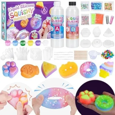Zdjęcie produktu dla Zestaw do tworzenia squishy świecący w ciemności silikon dla dzieci