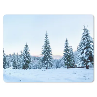 Produktbild von MuchoWow® Mauspad Mousepad Winter - Schnee - Bäume 23x19 cm - Mousepads - Maus Mat - Pad - Mausunterlage - Schreibtischunterlage - Mauspad