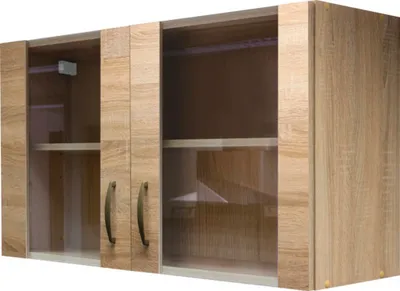 Produktbild von Flex Well Hängeschrank mit Glastür Oslo BxTxH 100 x 32 x 55 cm sonoma eiche matt zerlegt Anschlag links rechts 00010522