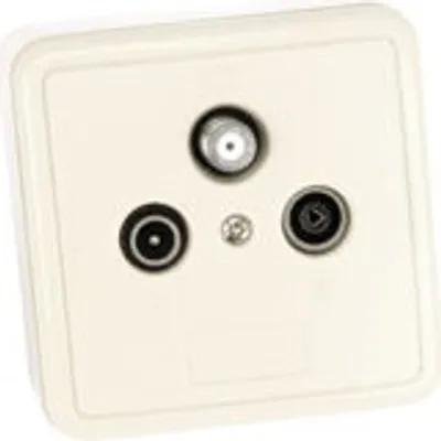 Produktbild von S/CONN maximum connectivity Antennensteckdose, BK+SAT, Durchgang digi, Sonder., Rück., DC, 10 dB, 3-fach, Set (83905-10DCSETL)