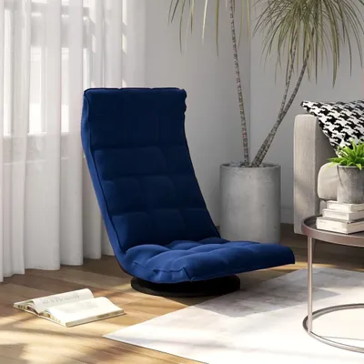 Produktbild von vidaXL Bodenstuhl Drehbar Blau Samt