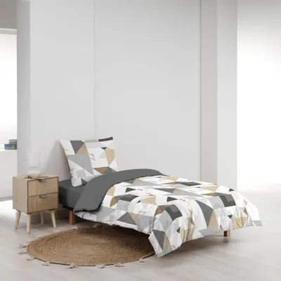Produktbild von Bettwäsche-Set – Gemütlichkeit für Ihr Zuhause – Trigone – Mikrofaser – 200 x 140 cm – Weiß