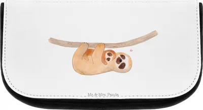 Produktbild von Mr. & Mrs. Panda kosmetiktäschchen Faultier Kind - Weiß - Geschenk, Make-Up Tasche, Geburt, Mom-life, Liebe, Waschbeutel, Organizer, Kulturtasche, Mutter, Mama