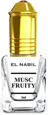 A clear studio shot of a small perfume bottle with a gold cap.