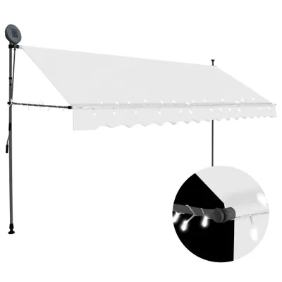 Immagine prodotto di vidaXL Tenda da sole retrattile a comando manuale con LED 350 cm crema