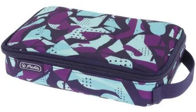 Produktbild von Herlitz 2 Go CamoPurple, Weiches Federmäppchen, Polyester, Blau, Violett, Muster, Reißverschluss, Kind