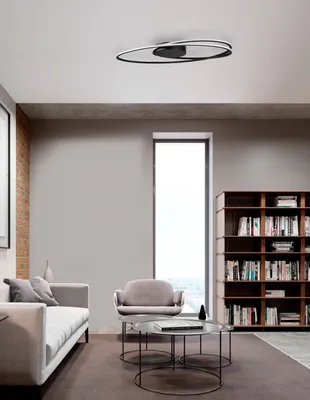 Produktbild von Nova Luce VIARREGIO LED Deckenleuchte Schwarz 28W Warmweiss 60x35x15cm 9500710