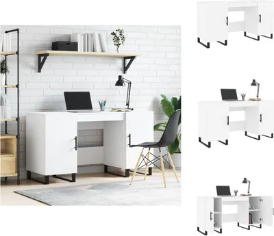 Immagine prodotto di vidaXL Scrivania bianca 140x50x75 cm in legno - Scrivanie