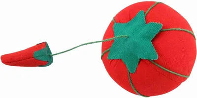 Imagen del producto de 2 unidades/juego. Lindo cojín para agujas con forma de tomate, ideal para guardar alfileres y agujas. Accesorio para trabajos de costura