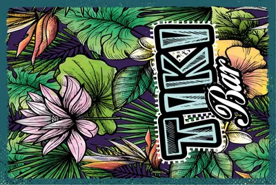 Produktbild von vianmo Holzschild 18x12 cm Tiki Bar Blumen