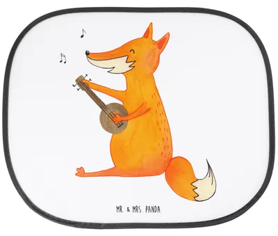 Produktbild von Mr. & Mrs. Panda Sonnenblende Auto Fuchs Gitarre - Weiß - Geschenk, Sänger, Optimistisch, Sonnenschutz, Hitzeschutz, Singen, Seitlicher, Musik