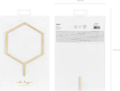 Produktbild von Cake Topper Hexagon Holz 24cm Natur
