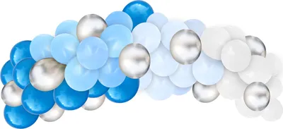 Produktbild von Oblique Unique XXL Luftballon Girlande Ballon Banner Deko für Kinder Geburtstag Jubiläum Hochzeit JGA blau weiß silber