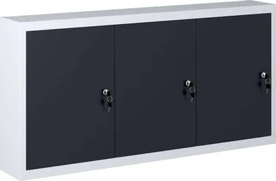 Produktbild von Wand-Werkzeugschrank Industriedesign Metall Grau und Schwarz