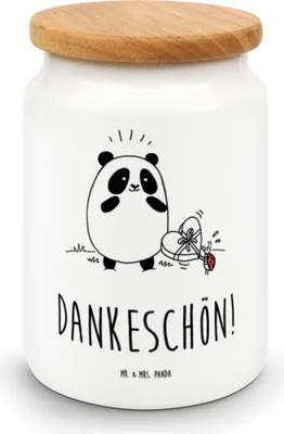 Produktbild von Mr. & Mrs. Panda Dose Panda Dankeschön - Weiß - Geschenk, zuckerdose, Keksdose, Vorratsbehälter, aufbewahrungsbehälter, behälter