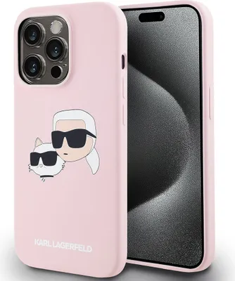 Obrázok produktu pre Karl Lagerfeld Liquid Silicone Double Heads MagSafe Back Cover für iPhone 14 Pro Max rosa