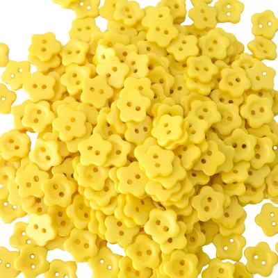 Produktbild von 300 Kinderknöpfe Blume, 12 mm, gelb