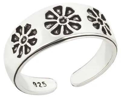 Produktbild von Zehenring Zehring Blumen Design 925 Silber