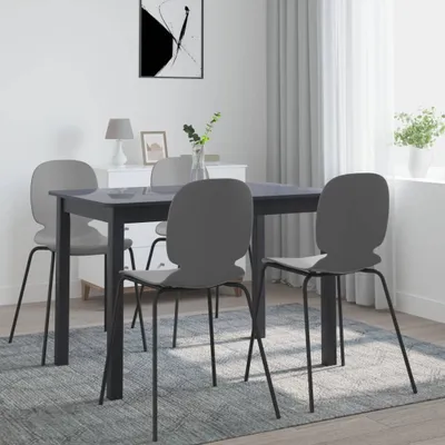 Produktbild von ZMH Esstisch Schwarz 114x71x75 cm Gummiholz Massiv