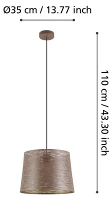 Obrázek produktu pro Eglo 99439 SEGEZIA E27 závěsné svítidlo Ø350mm barva moka zlatá