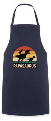 Produktbild von Spreadshirt Papasaurus Dino Papa Kochschürze, One size, Navy
