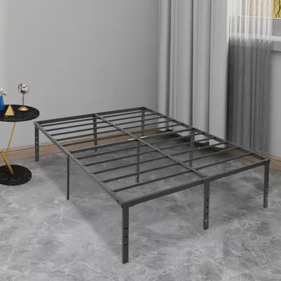 Obrázok produktu pre Kovový rám postele zo železa – 189 x 136 cm – nosnosť 500 kg – moderný dizajn – jednoduchá montáž – čierna farba