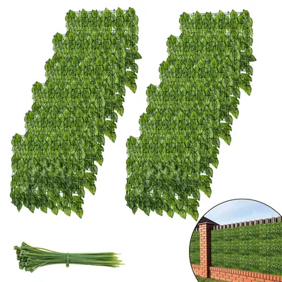 Produktbild von Fiqops Sichtschutzhecke Windschutz 1*3M Efeu Sichtschutz Balkonverkleidung Blätterzaun,Wassermelonenblätter