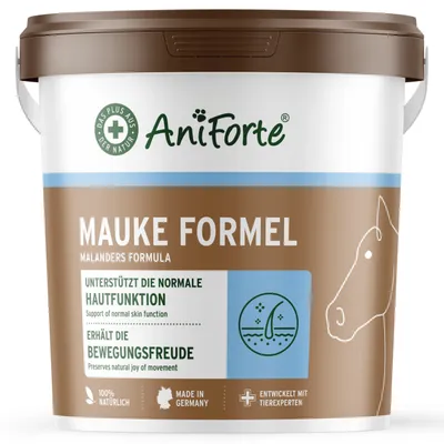 Produktbild von AniForte Mauke Formel für Pferde 1 kg - natürliche Kräutermischung, unterstützt Haut- & Stoffwechselfunktion vor & nach einer Mauke