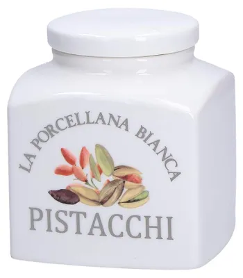 Porzellan-Dose mit Pistaziendekor, 500 ml, 9,5 x 11,5 cm