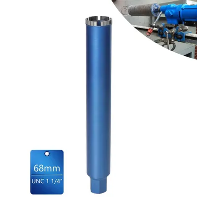 Produktbild von Turbo Diamantbohrkrone Kernbohrer für Kernbohrgerät, 1 1/4", Ø 68 mm, 460 mm, Dosenbohrer Diamant Bohrkrone Nassbohrkrone Trockenbohrkrone für Beton