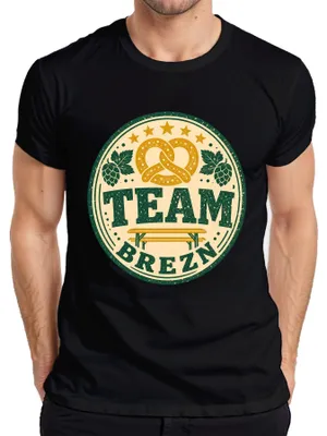 Imagen del producto de Camiseta para hombre, color , talla L, con motivos de , Bayern, Brezel (pretzel), Biergarten (cervecería) y Lederhose/Dirndl (trajes tradicionales bávaros)