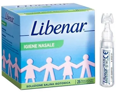 Produktbild von Isotonische Salzlösung 0,9% Libenar Für Die Nasenhygiene, 25 Einzeldosierflaschen À 5 Ml