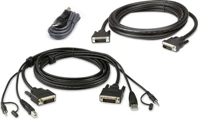 Produktbild von ATEN 1,8 M USB DVI-D Dual-Link Dual Display Secure KVM Kabel-Set, 1,8 m, DVI-D, Schwarz, USB Type-A/3.5mm/DVI-D, USB Type-B/3.5mm/DVI-D, Männlich