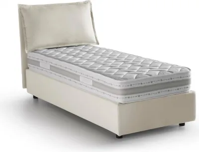 Produktbild von Einzelbett Dcrnigo, Containerbett mit Stoffbespannung, 100%  Italy, Frontöffnung, inklusive Matratze Cm 90x200, Beige