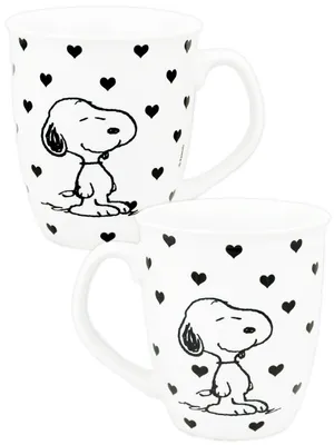 Produktbild von The Peanuts Tasse Snoopy - Herzen Tasse Kaffeetasse Kaffeebecher Weiß aus Keramik 280 ml