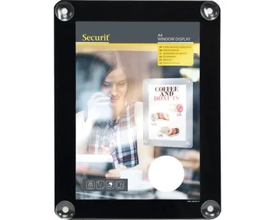 Image de Securit Information Cadre en verre A4, noir