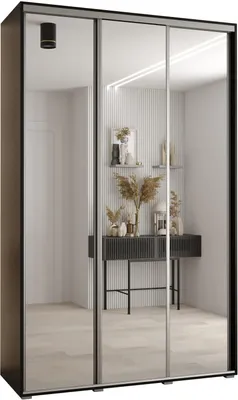 Produktbild von MEBLE KRYSPOL Davos 2 Schrank, drei Türen - 235,2x150x60 cm - Schwarz Schwarz Silber